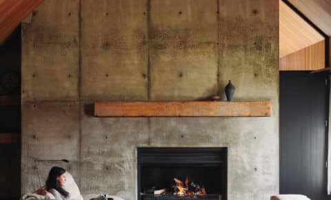 Indoor Wood Fireplace