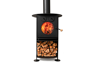 Quirky freestanding fireplace